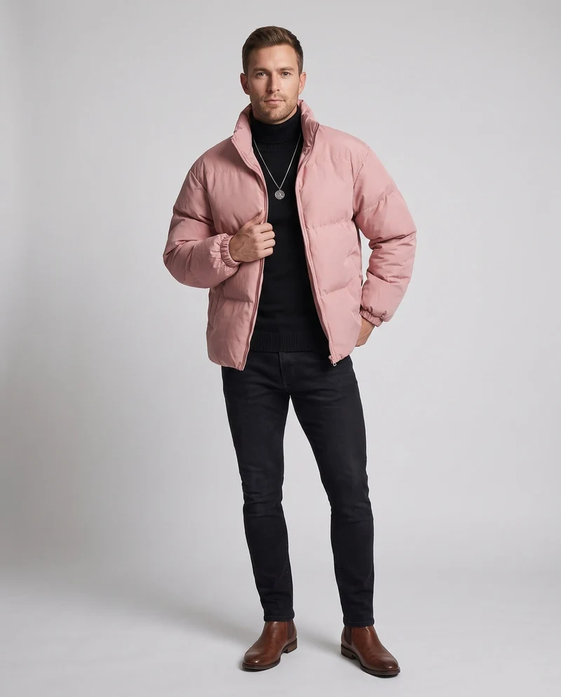 Herren Wattierte Freizeit‑Steppjacke mit hohem Kragen, wind‑ und wasserabweisender Hülle Nord Taschen