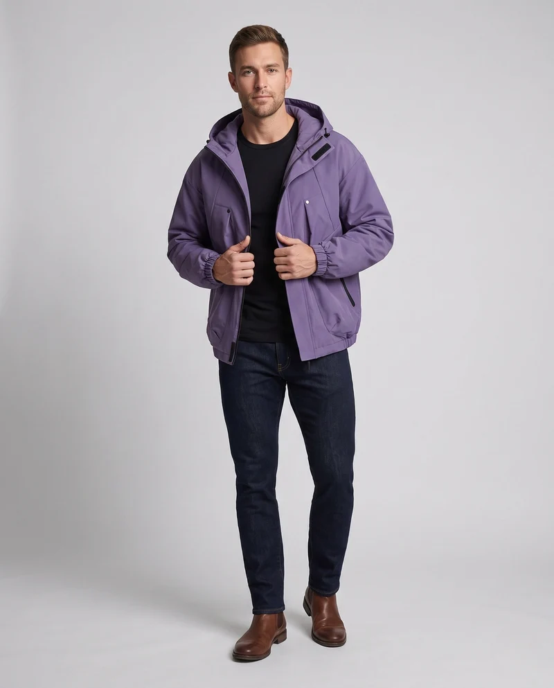 Herren Wasserdichte Utility-Outdoor-Jacke mit Kapuze, verschweißten Nähten & multifunktionalen Brusttaschen Nord Taschen