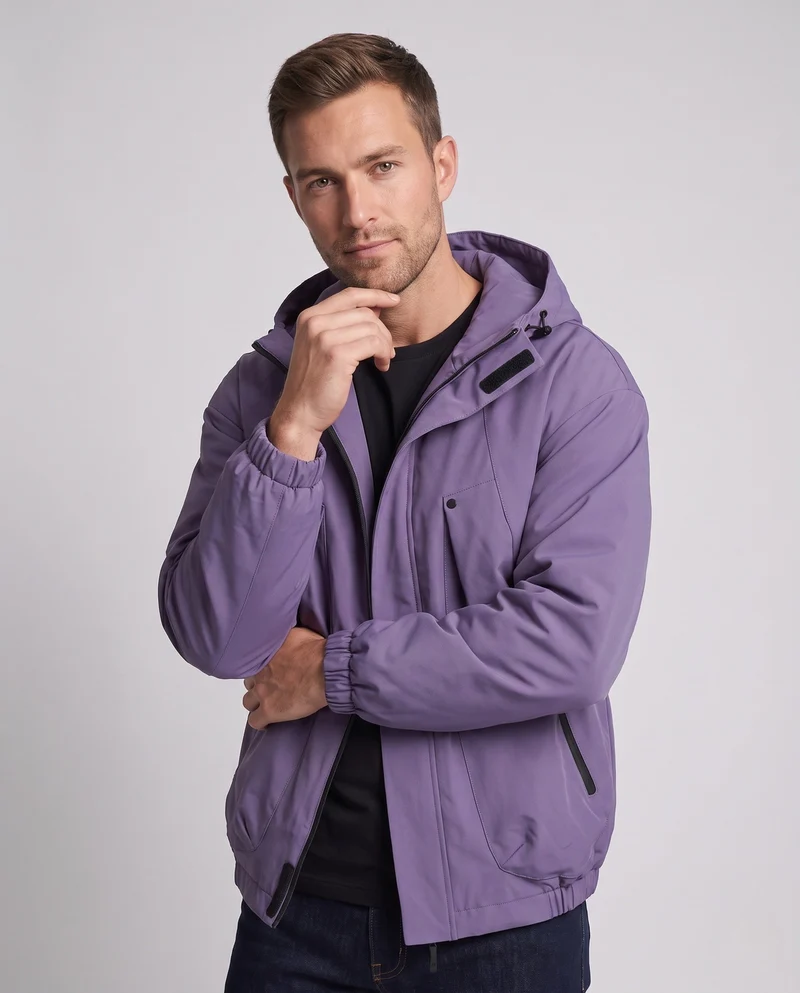 Herren Wasserdichte Utility-Outdoor-Jacke mit Kapuze, verschweißten Nähten & multifunktionalen Brusttaschen Nord Taschen