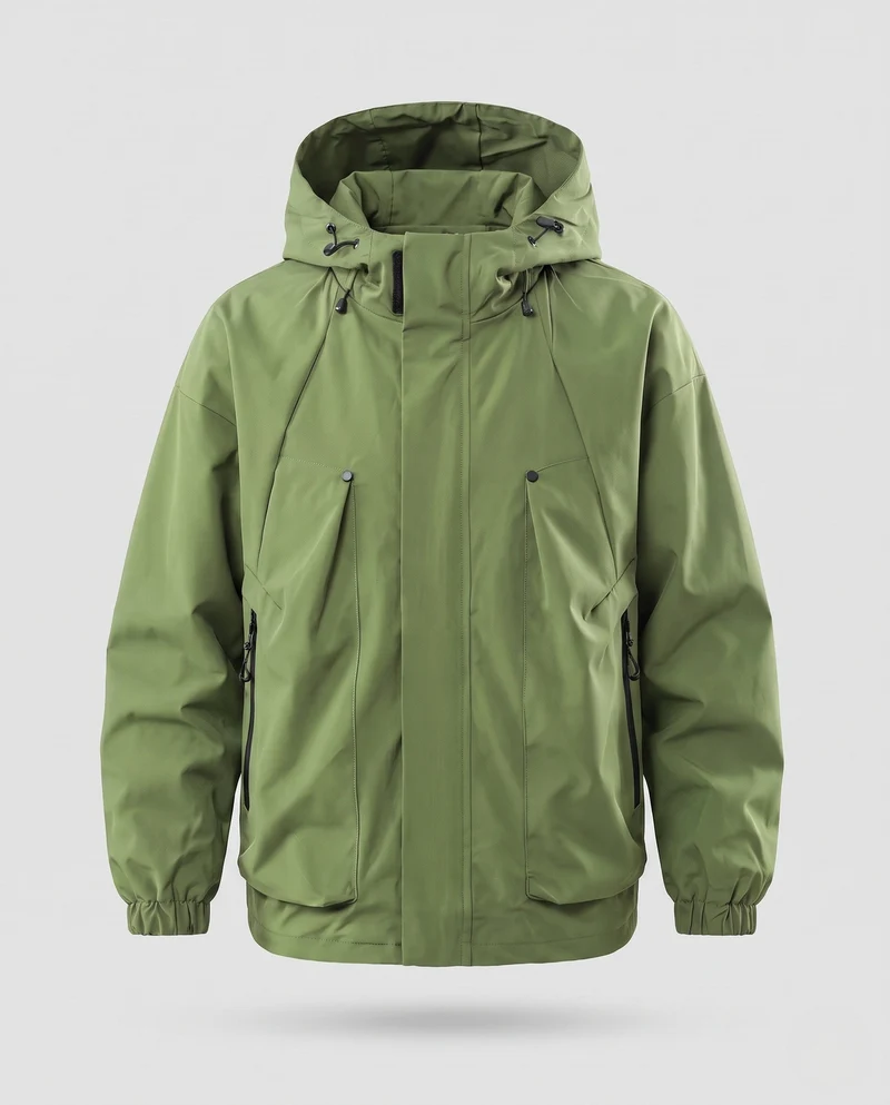Herren Wasserdichte Utility-Outdoor-Jacke mit Kapuze, verschweißten Nähten & multifunktionalen Brusttaschen Nord Taschen