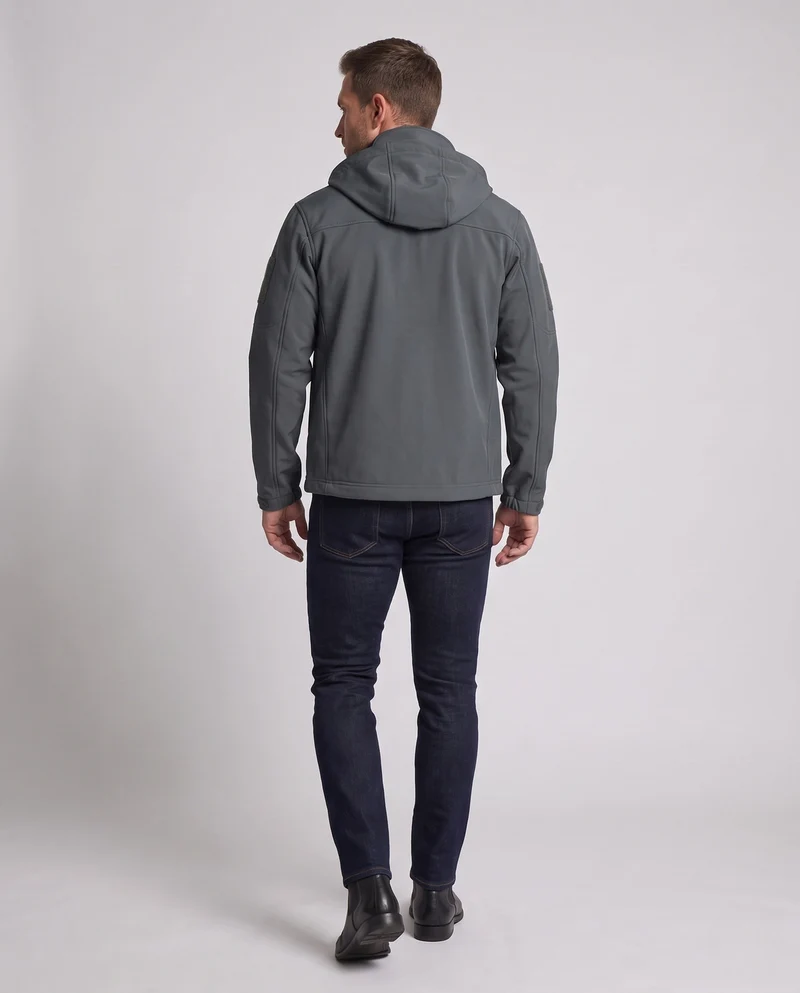 Herren wasserdichte Softshell‑Taktikjacke mit Kapuze und verschweißten Reißverschlüssen Nord Taschen