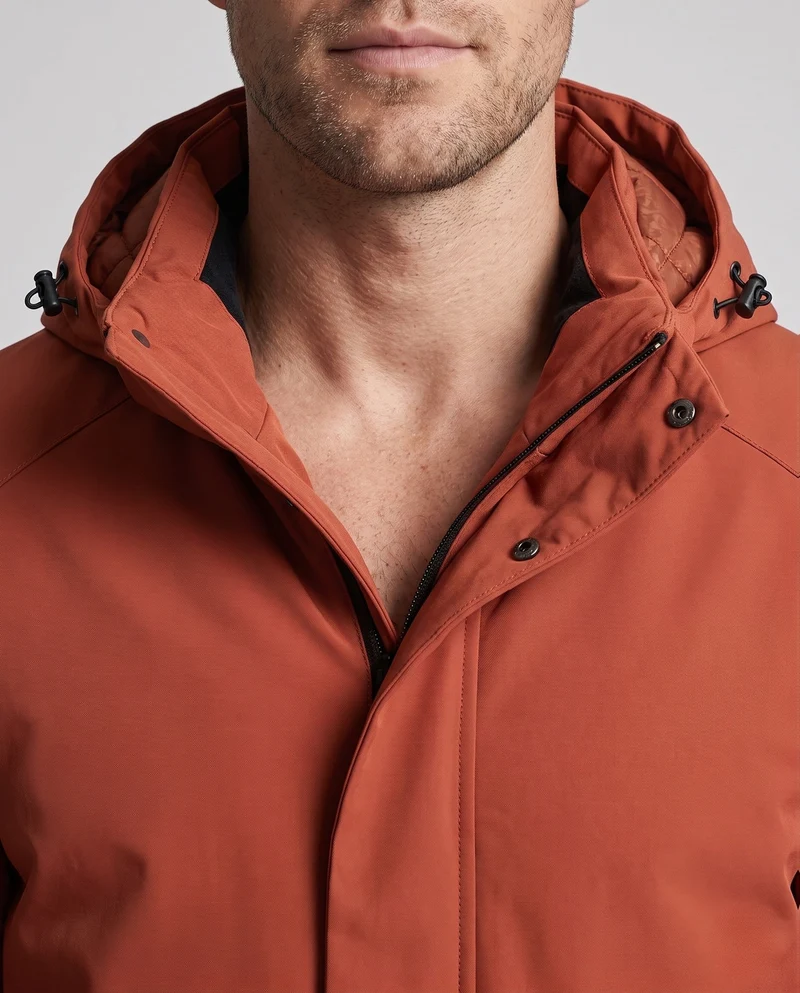 Herren Wasserdichte Stepp-Übergangsjacke mit Kapuze, Thermofutter und Stehkragen Nord Taschen