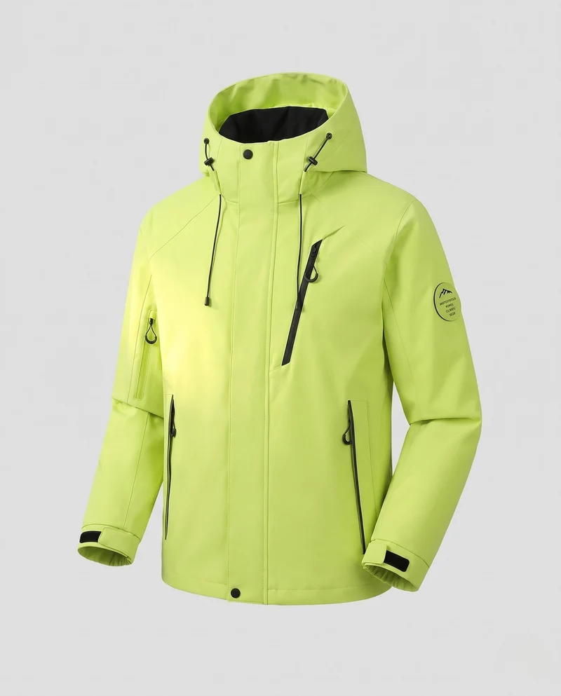 Herren Wasserdichte 2‑Lagen Outdoorjacke mit abnehmbarer Thermo‑Innenjacke und verstellbarer Kapuze Nord Taschen