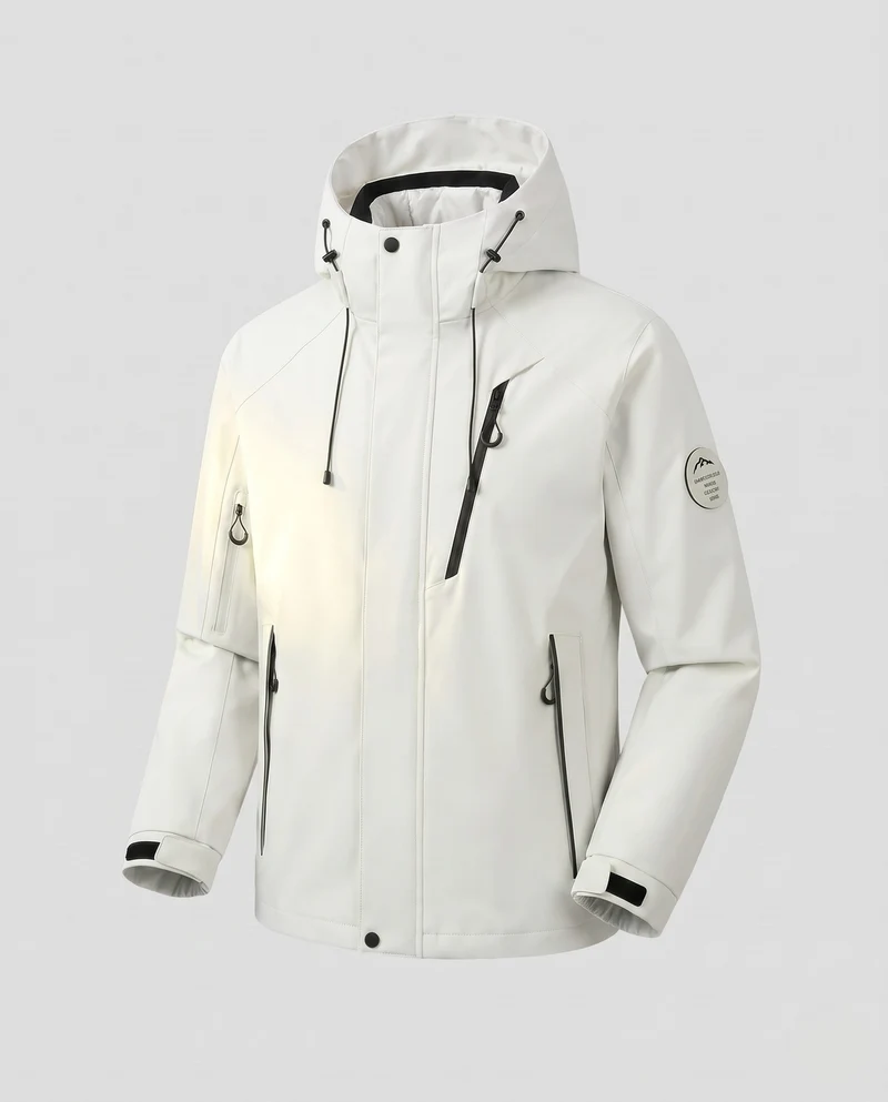 Herren Wasserdichte 2‑Lagen Outdoorjacke mit abnehmbarer Thermo‑Innenjacke und verstellbarer Kapuze Nord Taschen