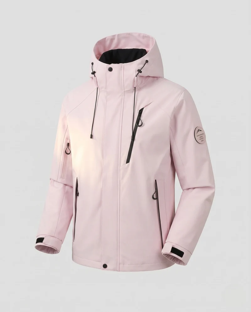 Herren Wasserdichte 2‑Lagen Outdoorjacke mit abnehmbarer Thermo‑Innenjacke und verstellbarer Kapuze Nord Taschen