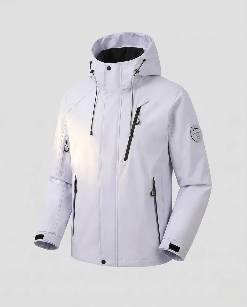 Herren Wasserdichte 2‑Lagen Outdoorjacke mit abnehmbarer Thermo‑Innenjacke und verstellbarer Kapuze Nord Taschen