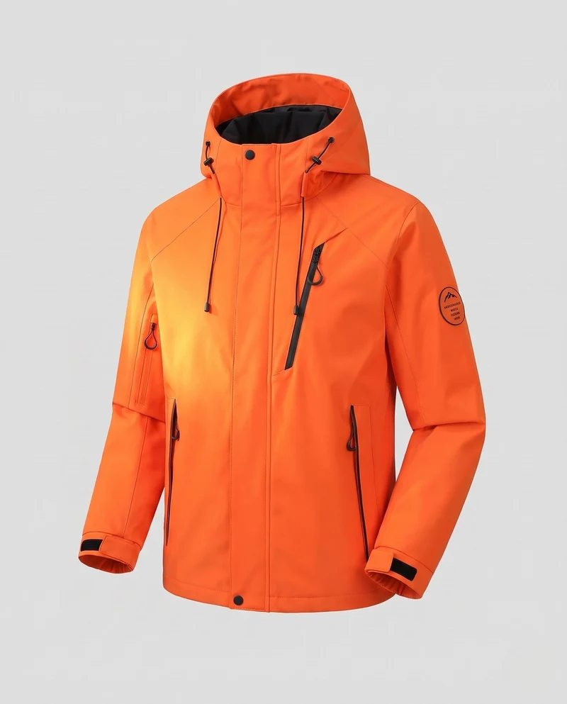 Herren Wasserdichte 2‑Lagen Outdoorjacke mit abnehmbarer Thermo‑Innenjacke und verstellbarer Kapuze Nord Taschen