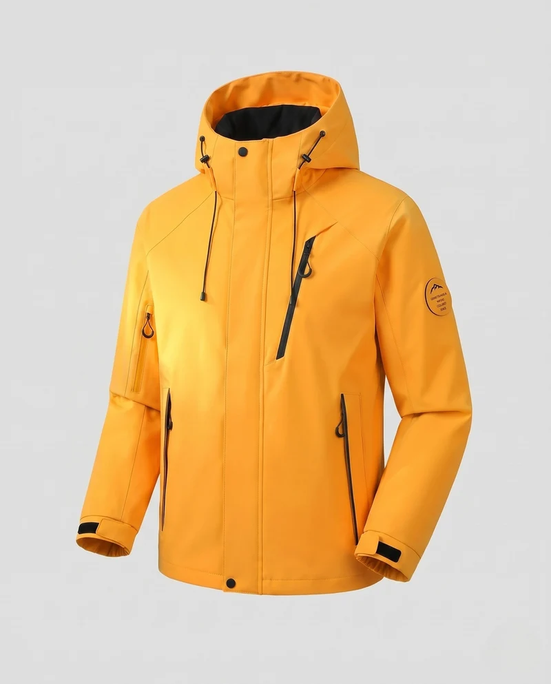 Herren Wasserdichte 2‑Lagen Outdoorjacke mit abnehmbarer Thermo‑Innenjacke und verstellbarer Kapuze Nord Taschen