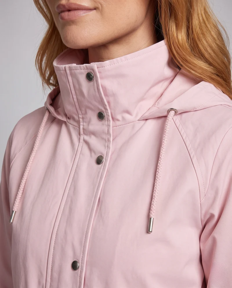 Damen Kapuzen-Übergangsjacke mit Tunnelzug, Pattentaschen und lockerem Boxy-Schnitt Nord Taschen