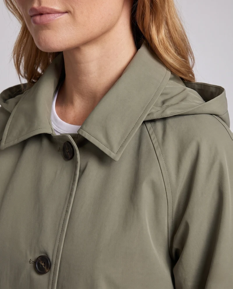 Damen Kurz geschnittener Boxy‑Trench mit Reverskragen und Oversize‑Ärmeln Nord Taschen