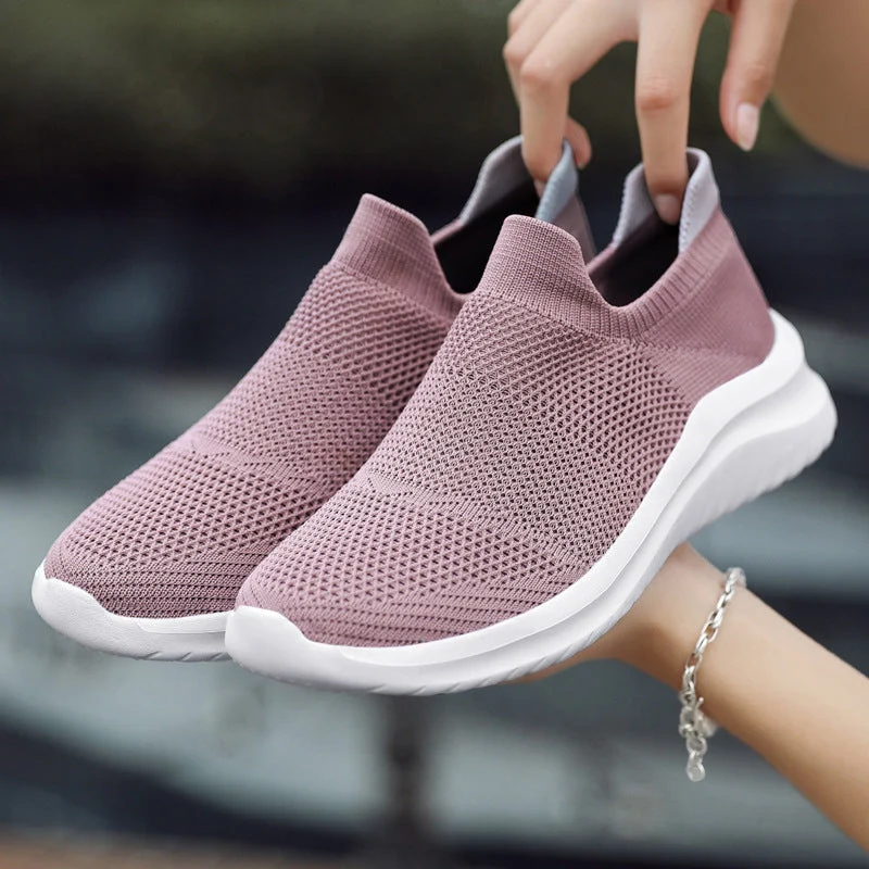 Unisex nan atmungsaktive Strick-Schlupfsneaker mit ergonomischem Memory-Fußbett