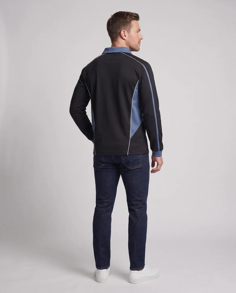 Herren Sportlicher Langarm-Polo Nord Taschen