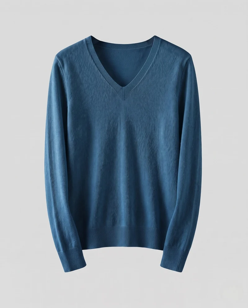 Damen Feinstrick V‑Ausschnittpullover in Kaschmir‑Optik mit schmaler Silhouette Nord Taschen