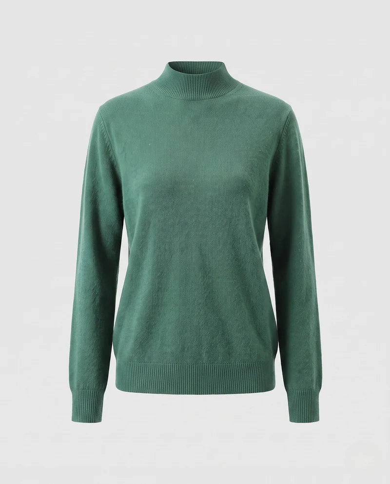 Damen Feinstrick Stehkragenpullover aus Kaschmir-Mix, taillierter Schnitt Nord Taschen