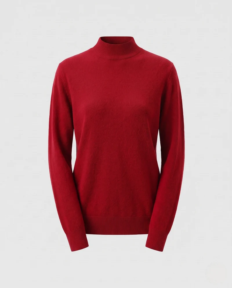 Damen Feinstrick Stehkragenpullover aus Kaschmir-Mix, taillierter Schnitt Nord Taschen