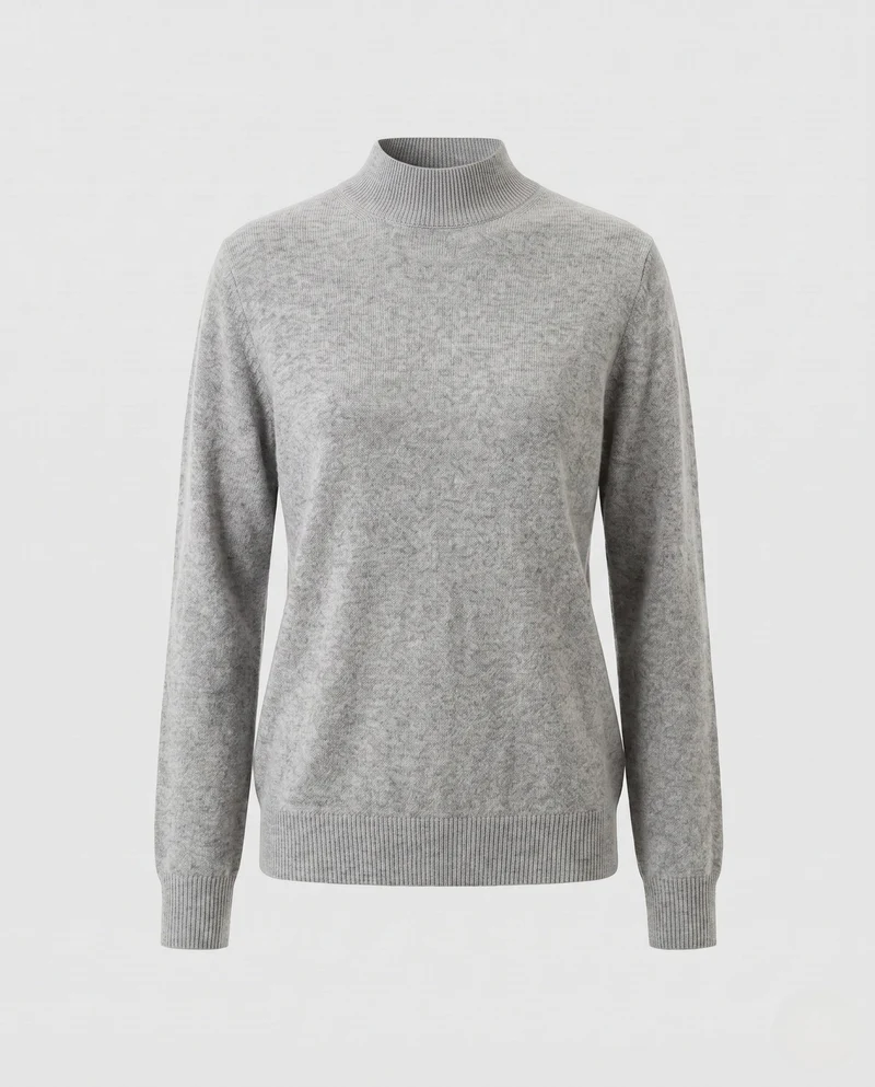 Damen Feinstrick Stehkragenpullover aus Kaschmir-Mix, taillierter Schnitt Nord Taschen