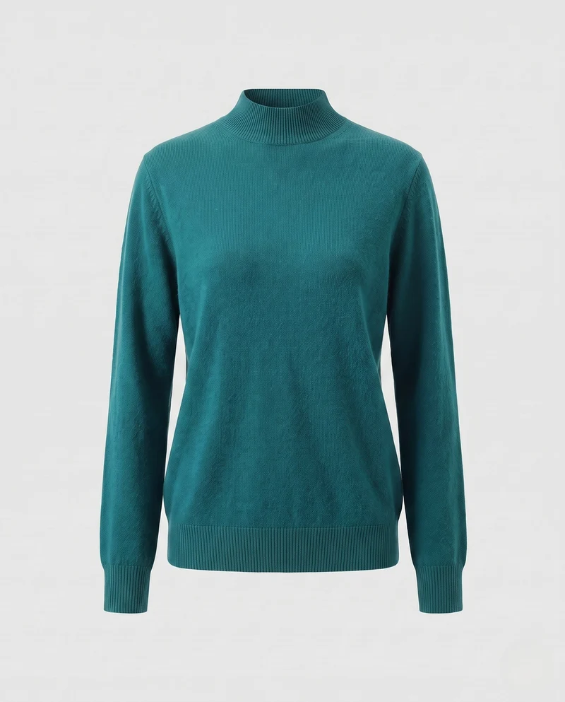 Damen Feinstrick Stehkragenpullover aus Kaschmir-Mix, taillierter Schnitt Nord Taschen