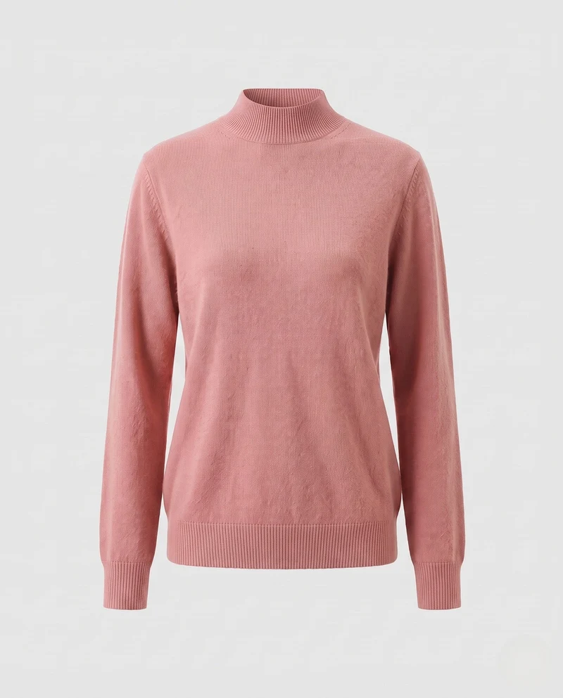 Damen Feinstrick Stehkragenpullover aus Kaschmir-Mix, taillierter Schnitt Nord Taschen
