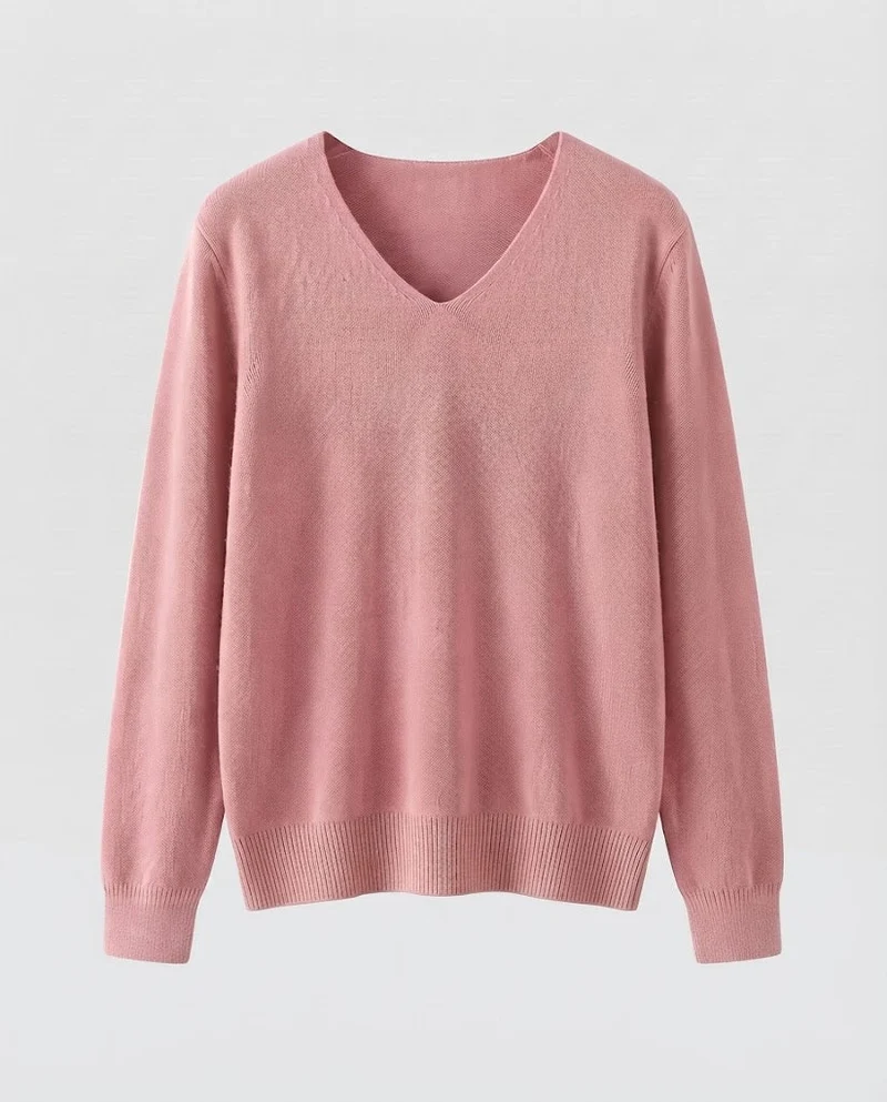 Damen Feinstrick-V-Ausschnitt-Pullover aus kuscheligem Angora-Mix Nord Taschen