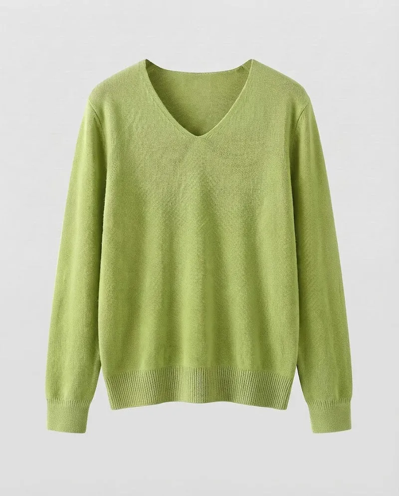 Damen Feinstrick-V-Ausschnitt-Pullover aus kuscheligem Angora-Mix Nord Taschen