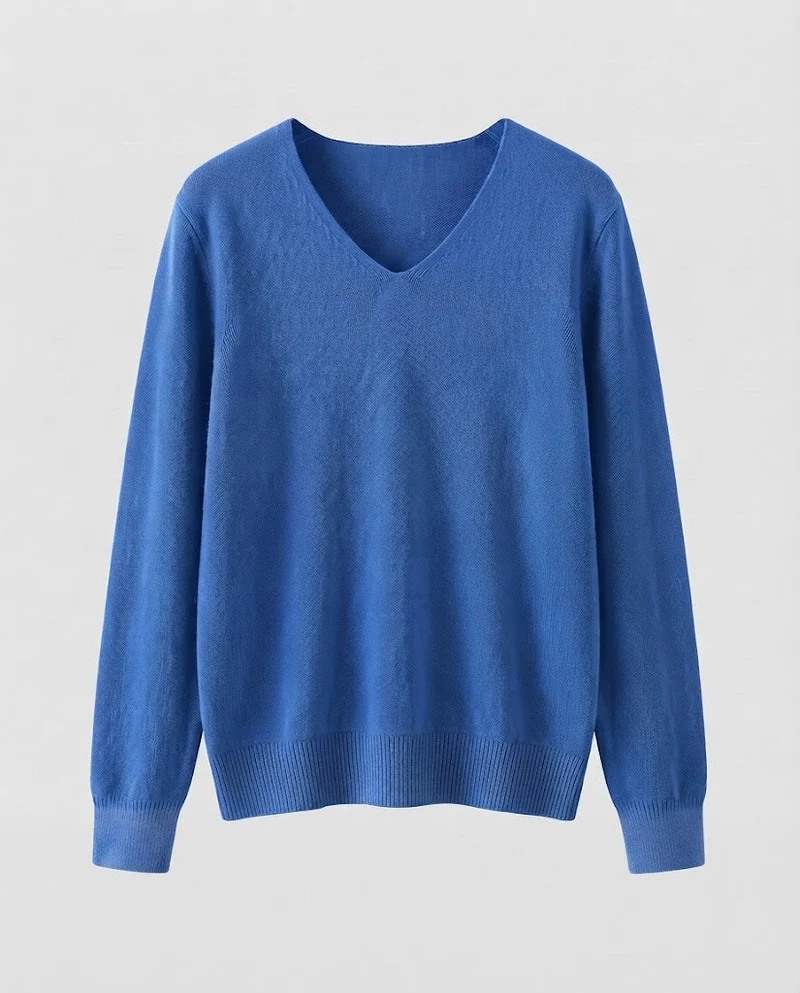Damen Feinstrick-V-Ausschnitt-Pullover aus kuscheligem Angora-Mix Nord Taschen