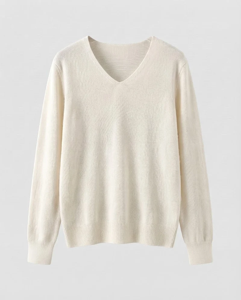 Damen Feinstrick-V-Ausschnitt-Pullover aus kuscheligem Angora-Mix Nord Taschen