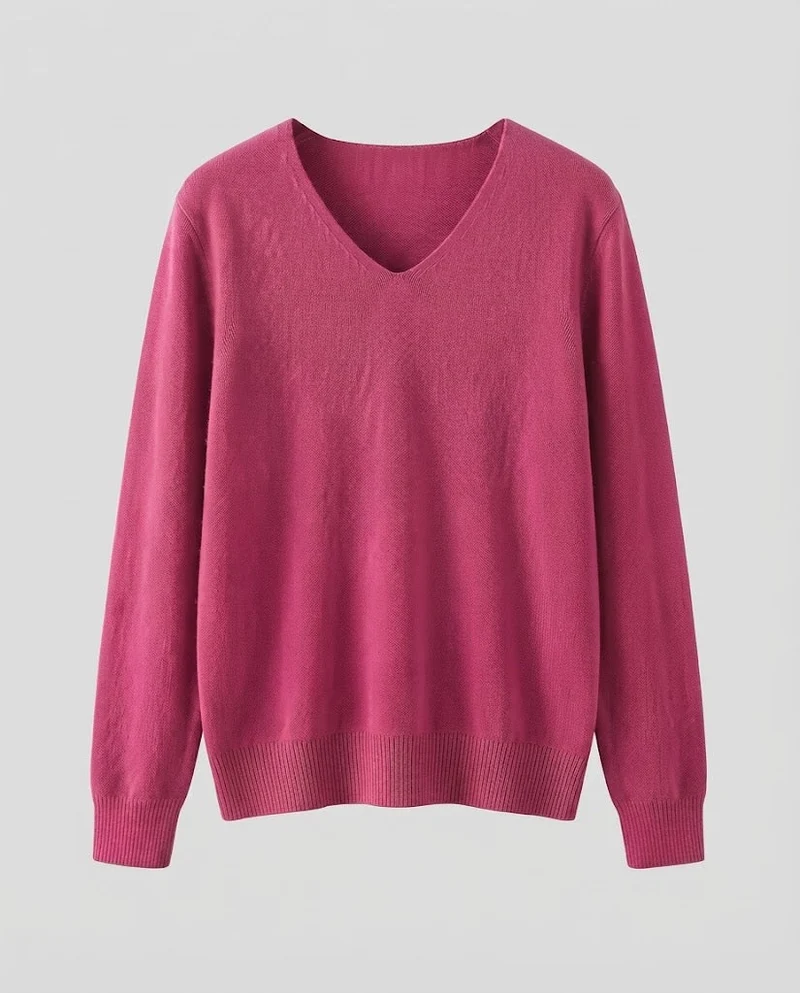 Damen Feinstrick-V-Ausschnitt-Pullover aus kuscheligem Angora-Mix Nord Taschen