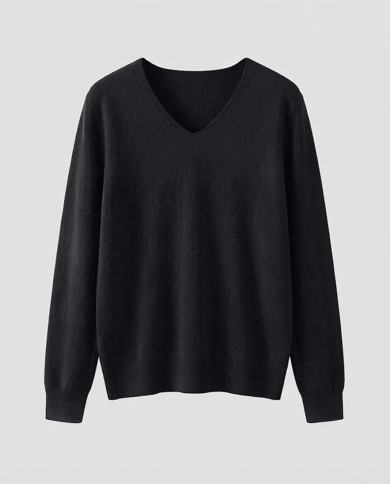 Damen Feinstrick-V-Ausschnitt-Pullover aus kuscheligem Angora-Mix Nord Taschen