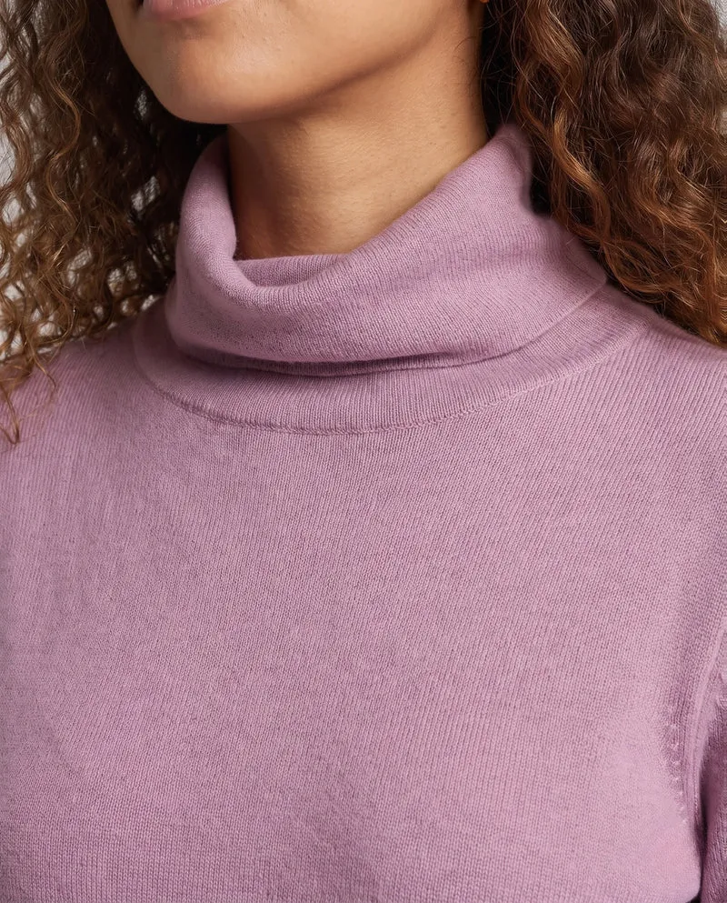 Damen Feinstrick-Rollkragenpullover mit verlängerten Bündchen und Daumenloch Nord Taschen
