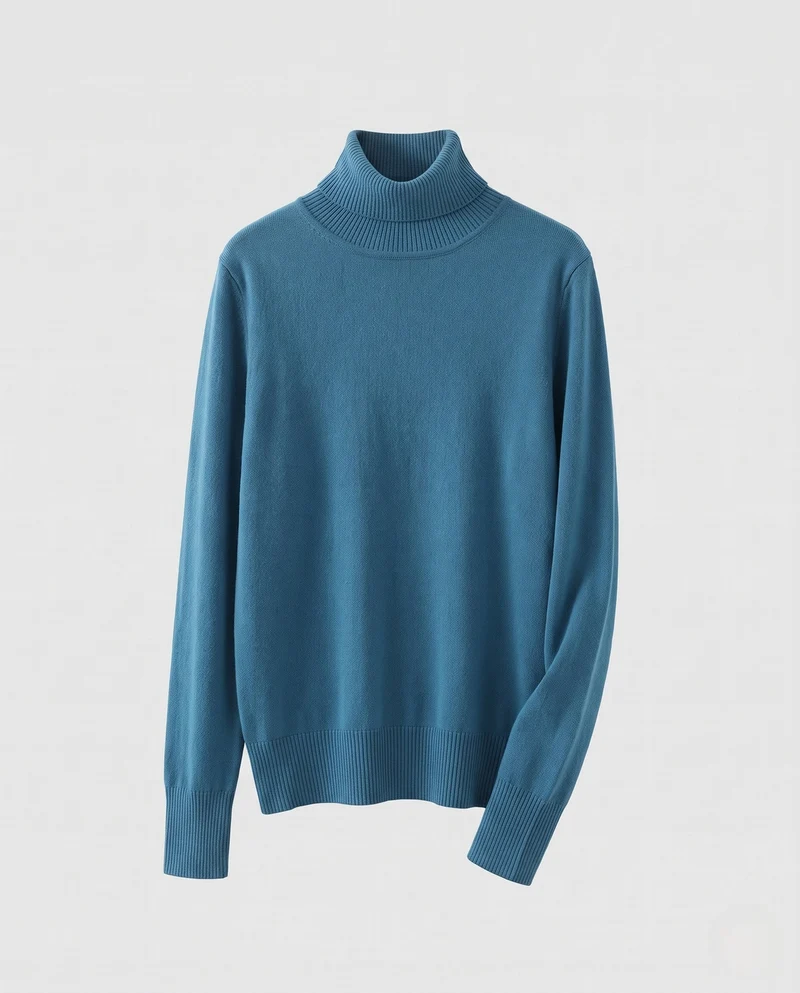 Damen Feinstrick-Rollkragenpullover mit verlängerten Bündchen und Daumenloch Nord Taschen