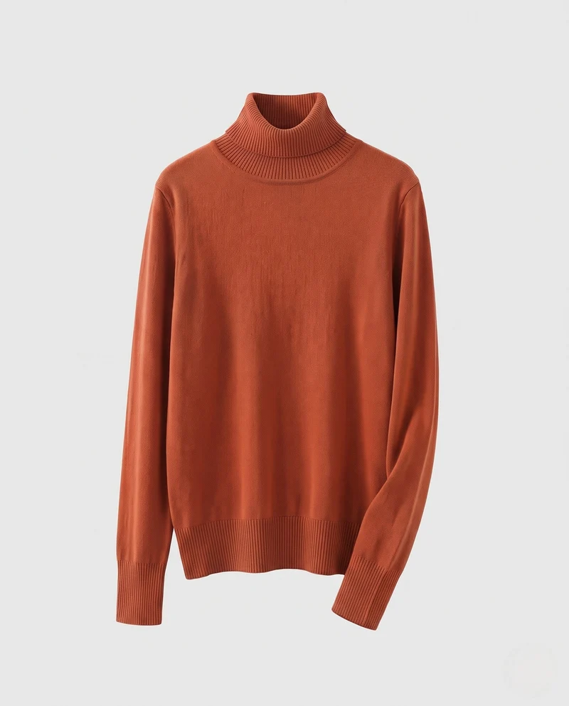 Damen Feinstrick-Rollkragenpullover mit verlängerten Bündchen und Daumenloch Nord Taschen