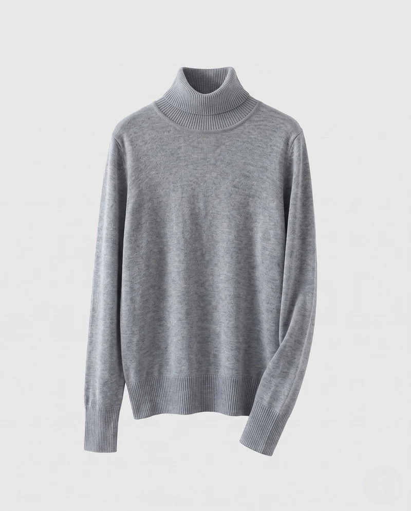 Damen Feinstrick-Rollkragenpullover mit verlängerten Bündchen und Daumenloch Nord Taschen