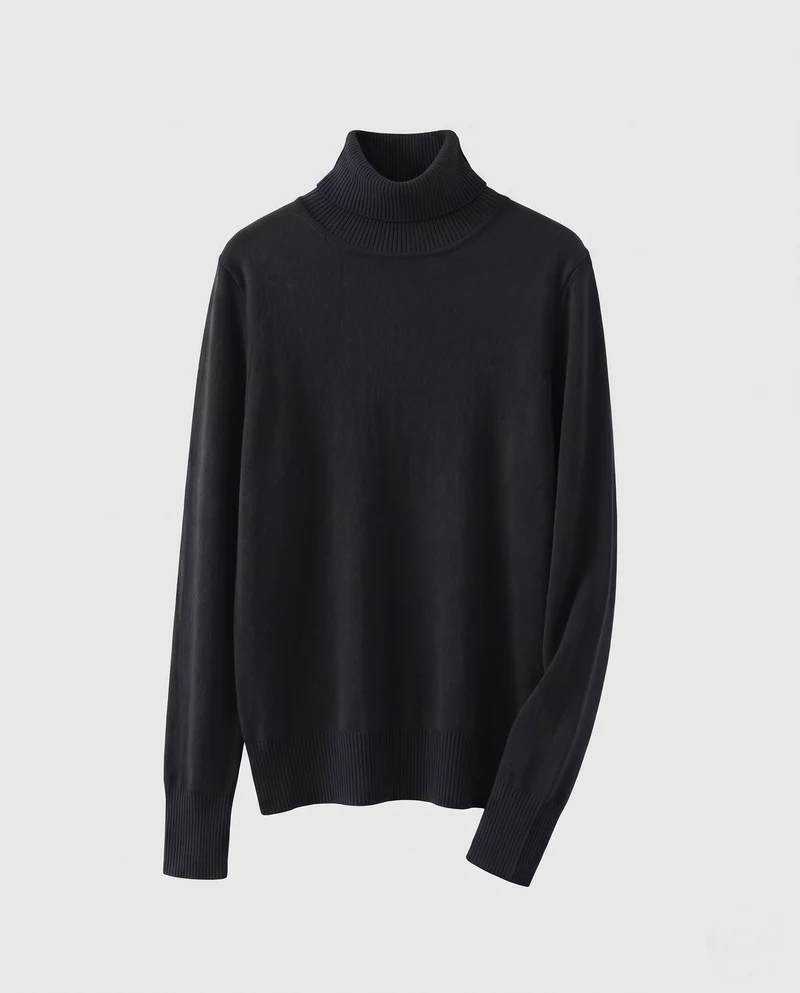 Damen Feinstrick-Rollkragenpullover mit verlängerten Bündchen und Daumenloch Nord Taschen