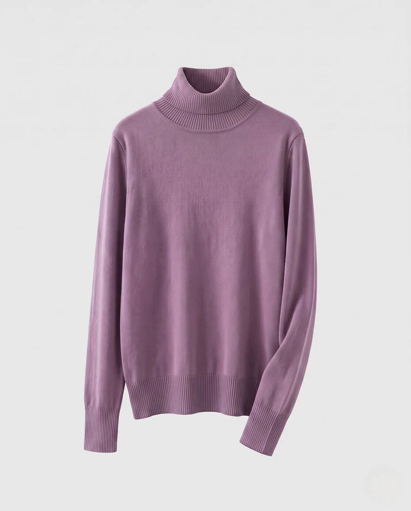 Damen Feinstrick-Rollkragenpullover mit verlängerten Bündchen und Daumenloch Nord Taschen