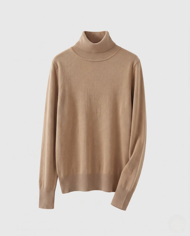 Damen Feinstrick-Rollkragenpullover mit verlängerten Bündchen und Daumenloch Nord Taschen
