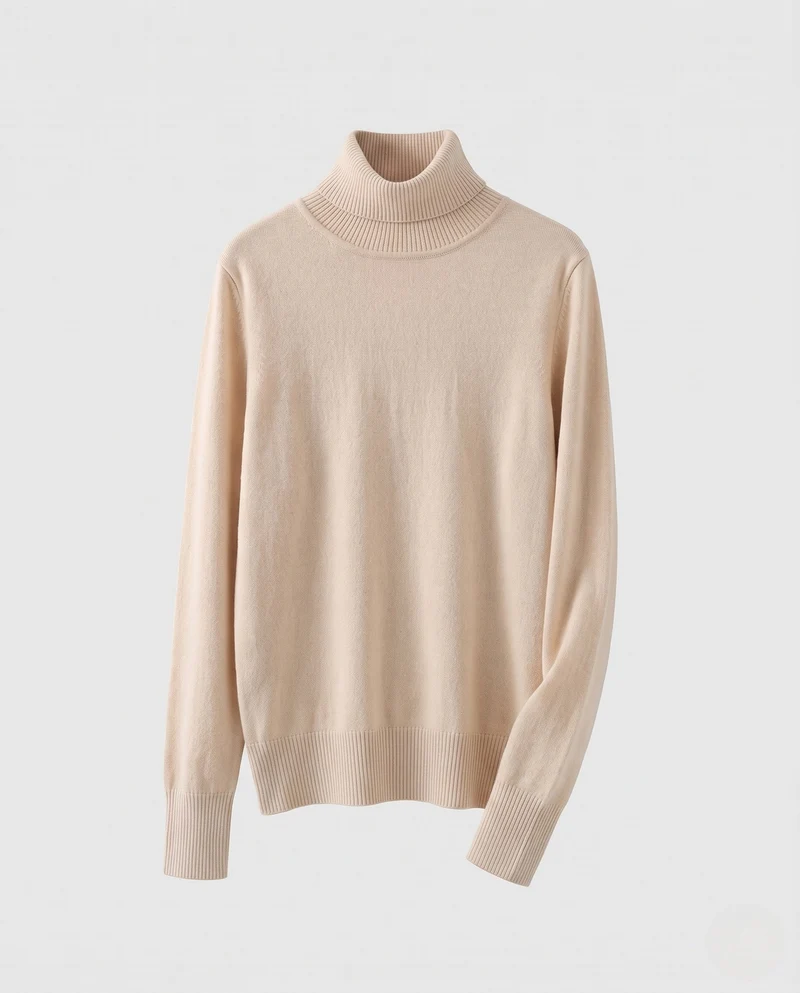 Damen Feinstrick-Rollkragenpullover mit verlängerten Bündchen und Daumenloch Nord Taschen