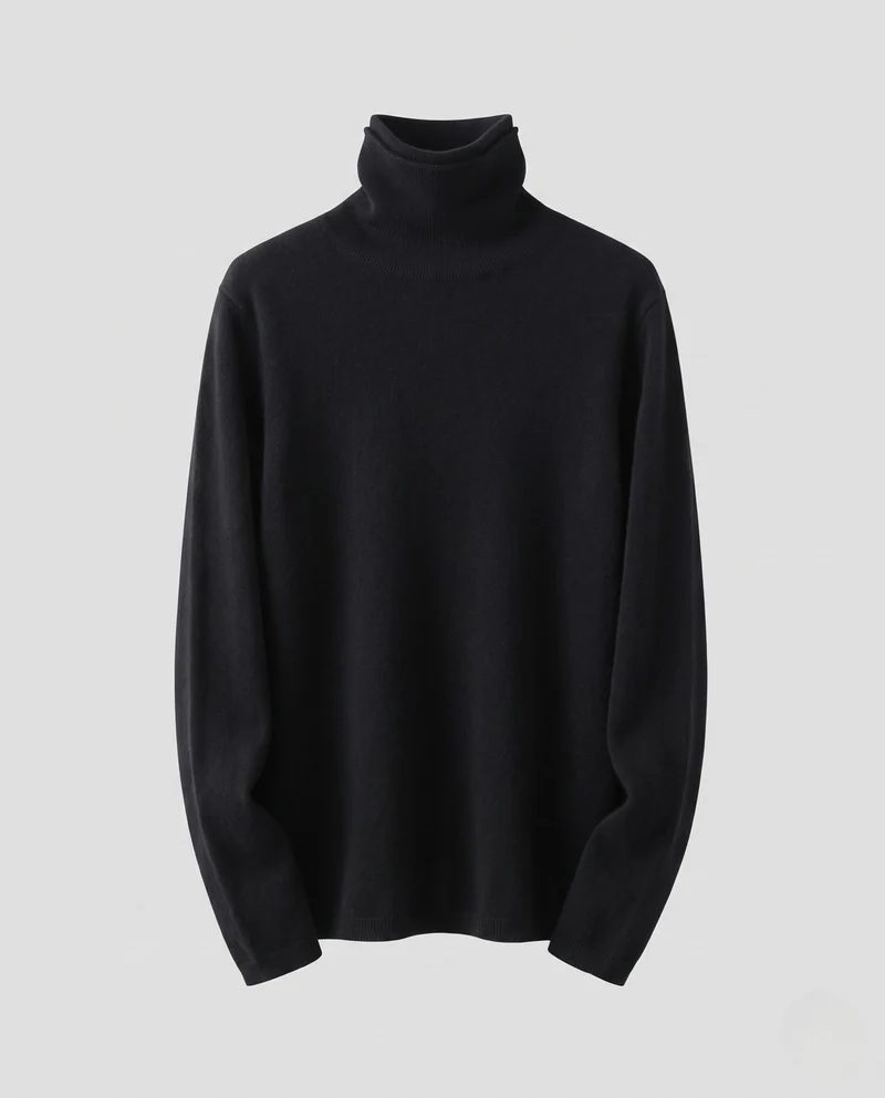 Damen Feinstrick-Rollkragenpullover mit weichfloriger Oberfläche und minimalistischem Schnitt Nord Taschen