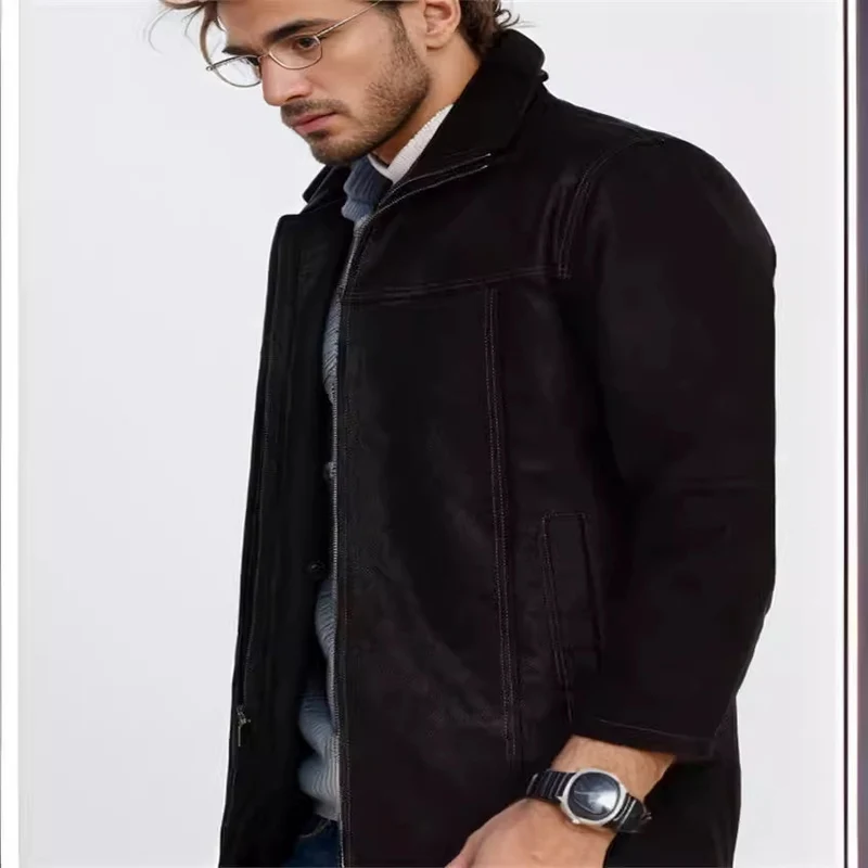 Herren Pilotenjacke mit wärmendem Teddyfutter und markanten Ziernähten Nord Taschen