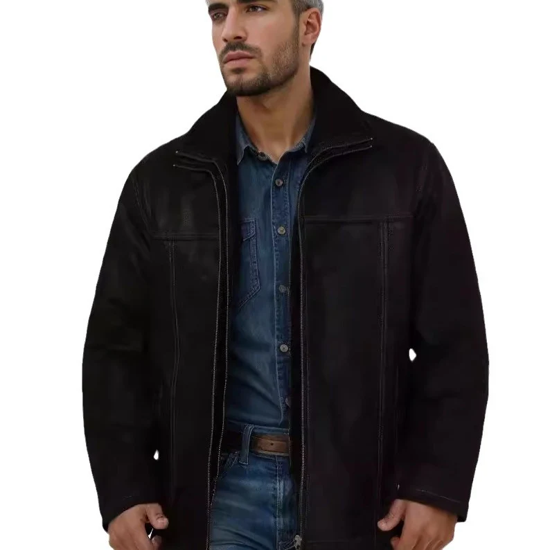 Herren Pilotenjacke mit wärmendem Teddyfutter und markanten Ziernähten Nord Taschen