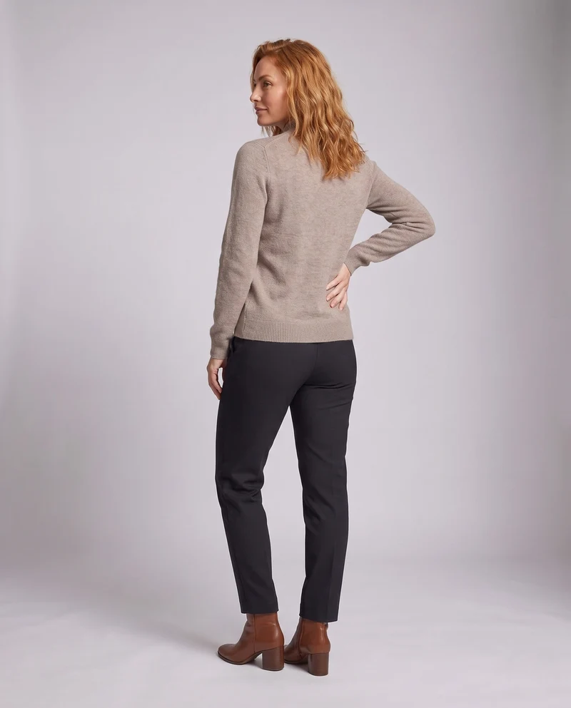 Damen Flauschiger Mockneck-Pullover mit funkelnder Strass‑Cascade und Kaschmir‑Optik Nord Taschen