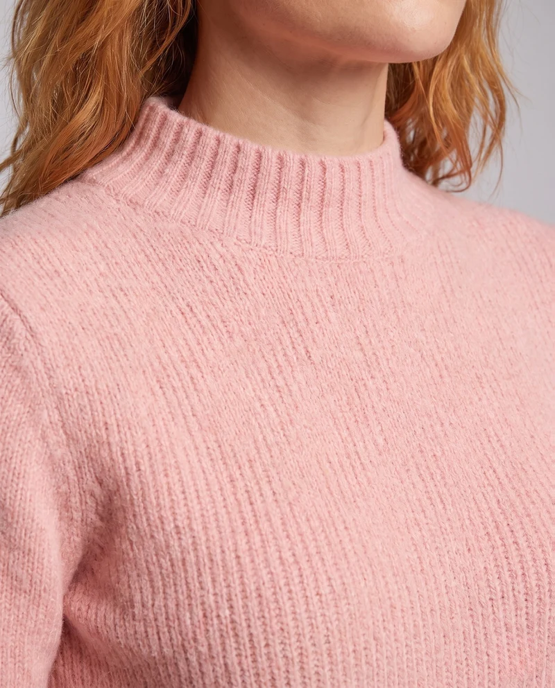 Damen Flauschiger Mockneck-Feinstrickpullover mit kaschmirähnlicher Haptik und gerippten Bündchen Nord Taschen