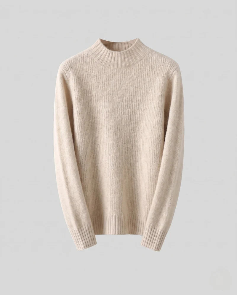 Damen Flauschiger Mockneck-Feinstrickpullover mit kaschmirähnlicher Haptik und gerippten Bündchen Nord Taschen