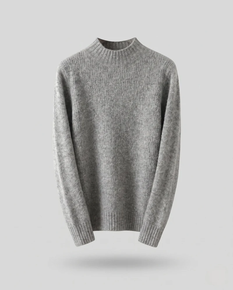 Damen Flauschiger Mockneck-Feinstrickpullover mit kaschmirähnlicher Haptik und gerippten Bündchen Nord Taschen