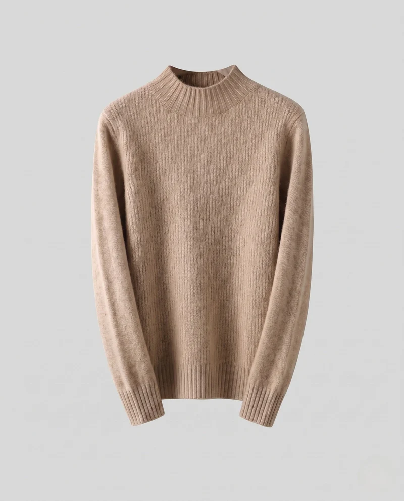 Damen Flauschiger Mockneck-Feinstrickpullover mit kaschmirähnlicher Haptik und gerippten Bündchen Nord Taschen