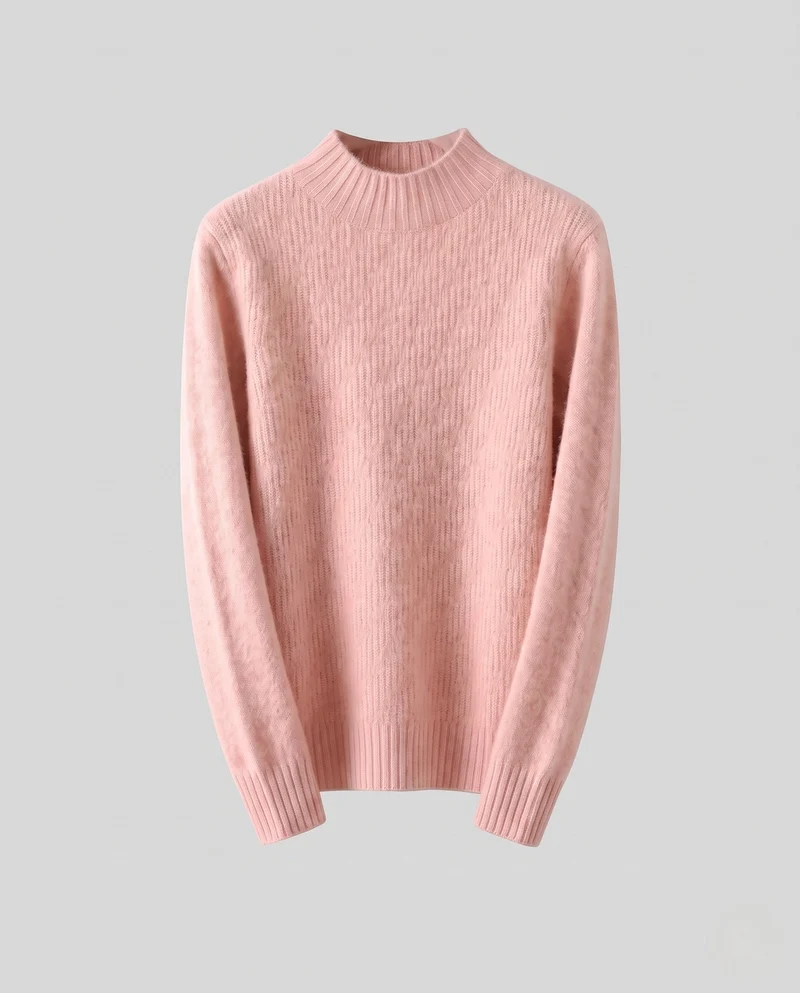 Damen Flauschiger Mockneck-Feinstrickpullover mit kaschmirähnlicher Haptik und gerippten Bündchen Nord Taschen