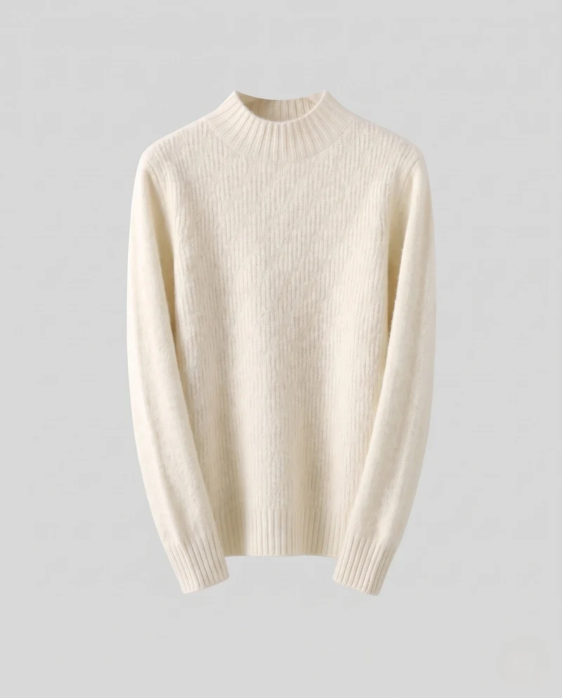 Damen Flauschiger Mockneck-Feinstrickpullover mit kaschmirähnlicher Haptik und gerippten Bündchen Nord Taschen