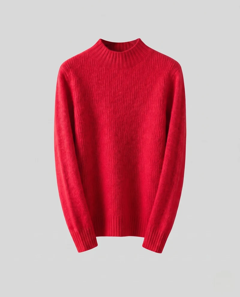 Damen Flauschiger Mockneck-Feinstrickpullover mit kaschmirähnlicher Haptik und gerippten Bündchen Nord Taschen