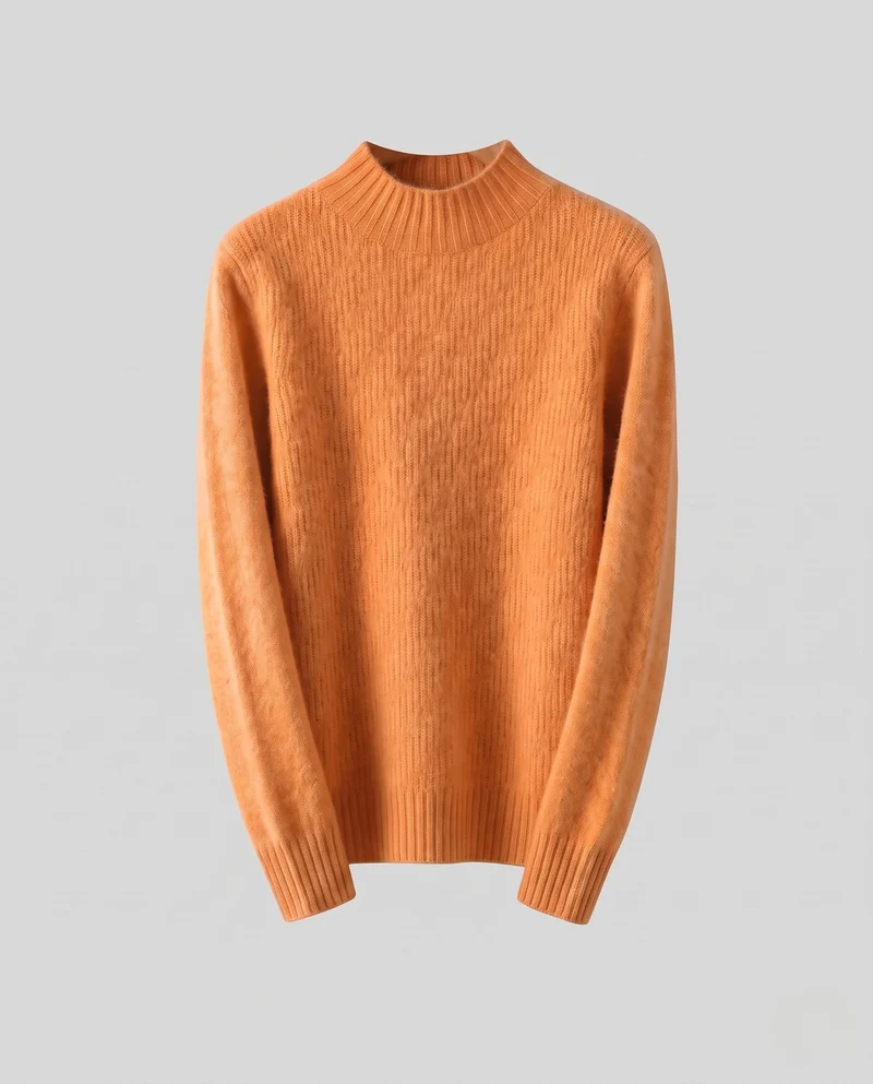 Damen Flauschiger Mockneck-Feinstrickpullover mit kaschmirähnlicher Haptik und gerippten Bündchen Nord Taschen