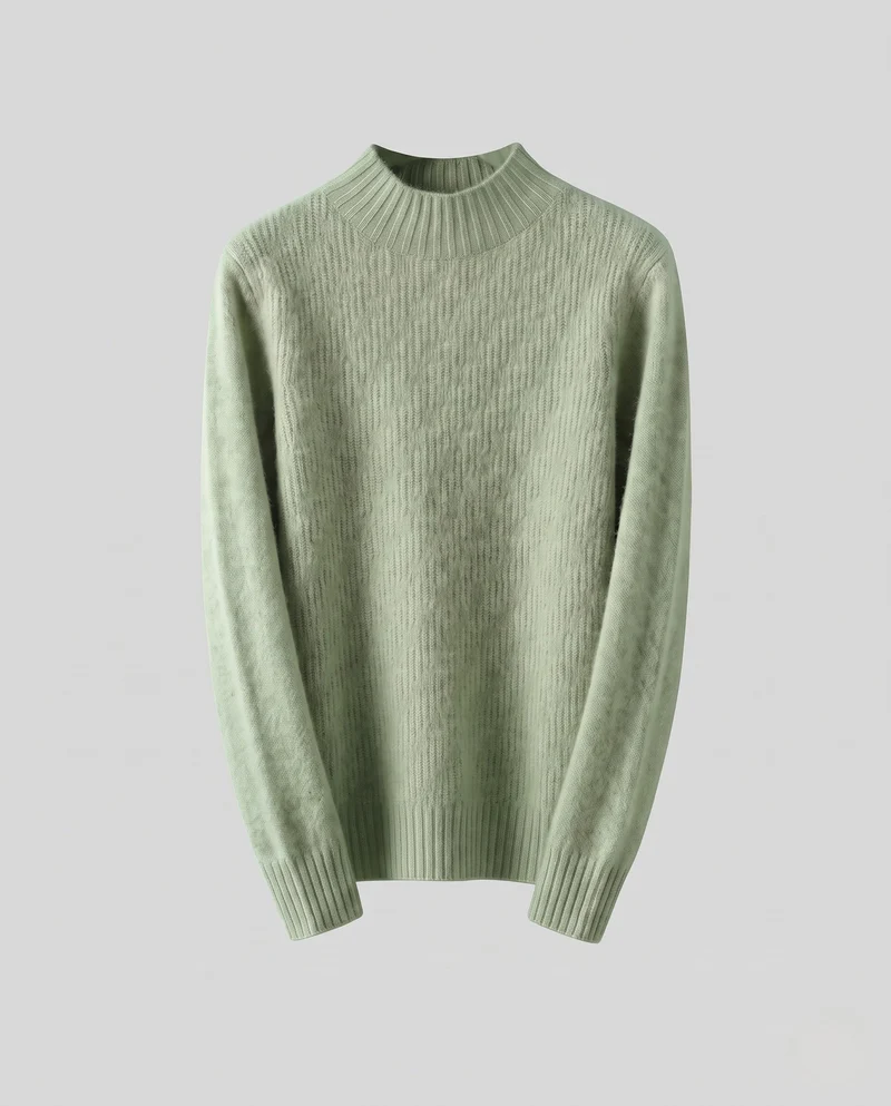 Damen Flauschiger Mockneck-Feinstrickpullover mit kaschmirähnlicher Haptik und gerippten Bündchen Nord Taschen