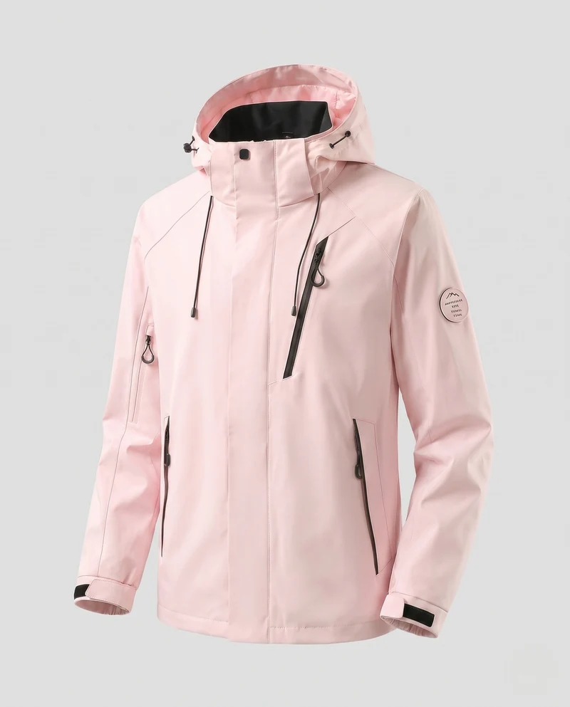 Herren Wasserabweisende Softshell-Outdoorjacke mit Kapuze, Zwei-Wege-Reißverschluss und verstellbaren Kordeln Nord Taschen